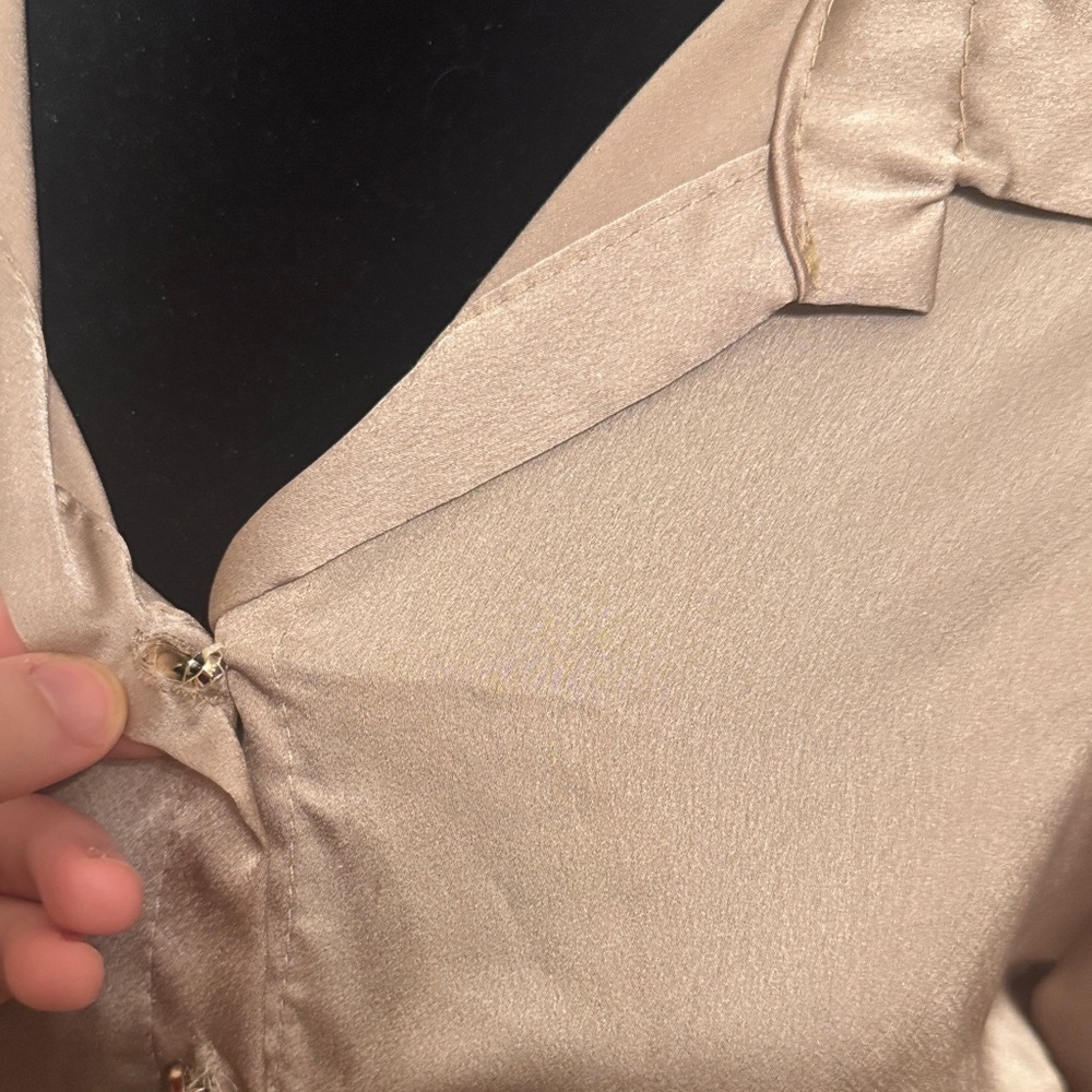 Elegant Satin Gold Dress - Picture 15 of 16